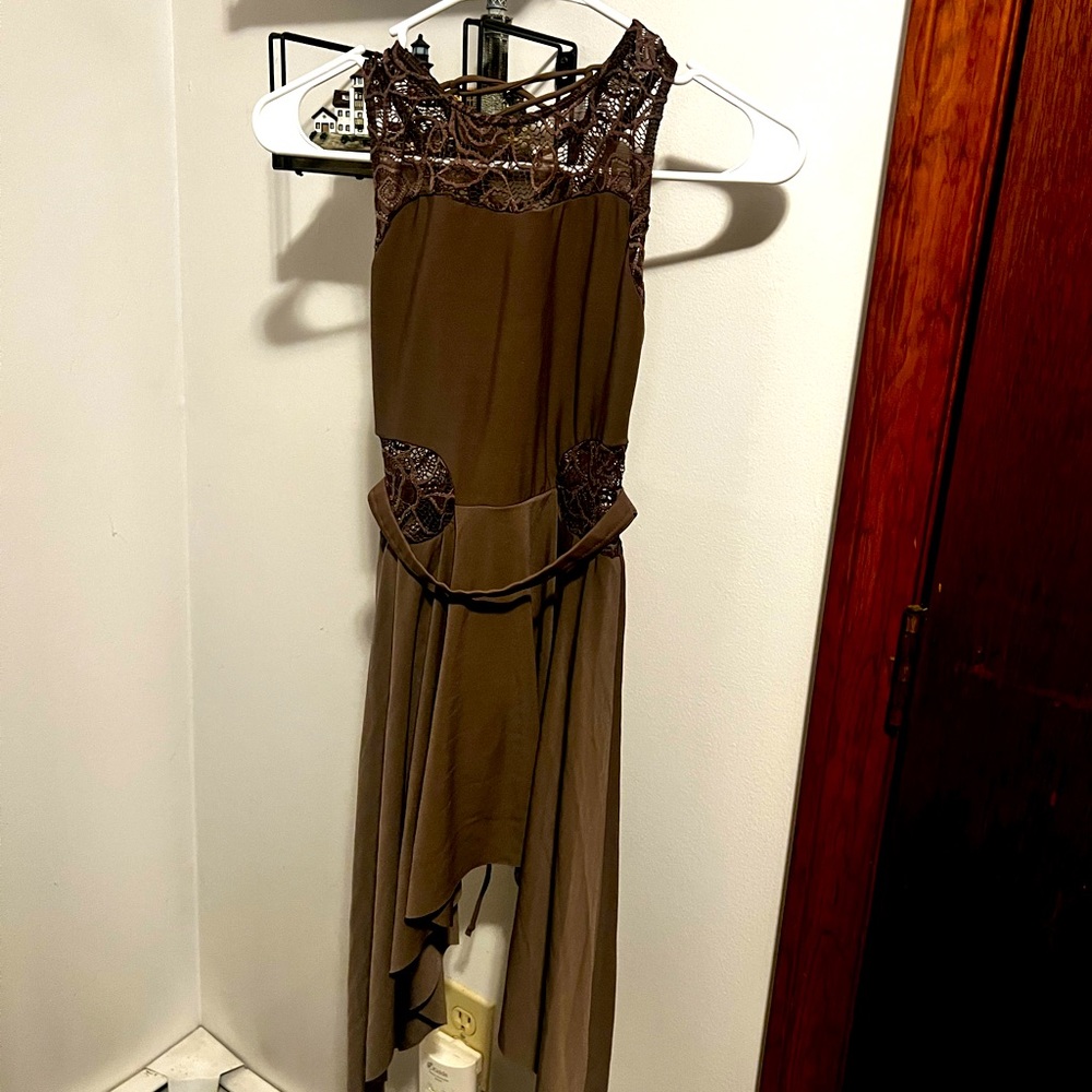 Brown lyrical Leo dress with beautiful back lacing